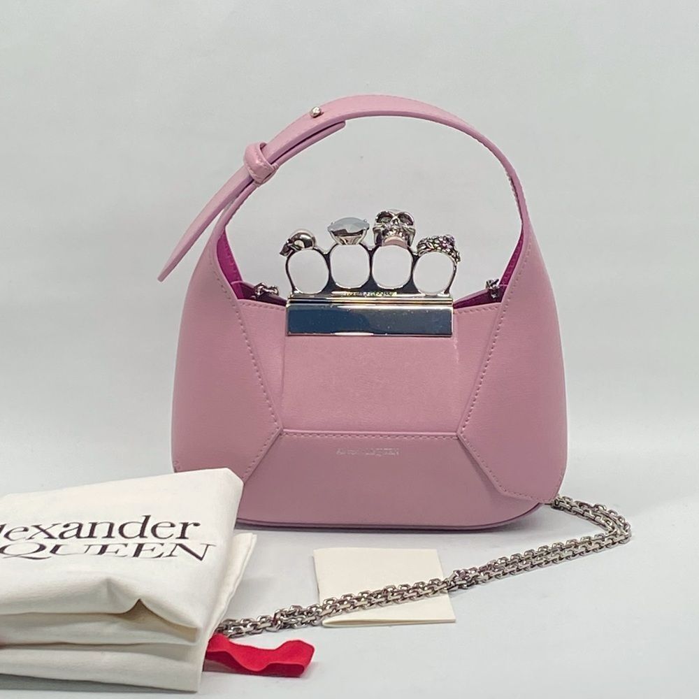 Alexander McQueen Skull Jeweled Mini Chain Hobo Bag